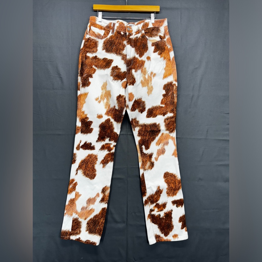WeWoreWhat Jeans - Brown and White Cow Print - Picture 11 of 12